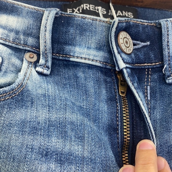 Express - Distressed Stonewashed Ankle Legging MIA Mid Rise Size 0R - Picture 6 of 12